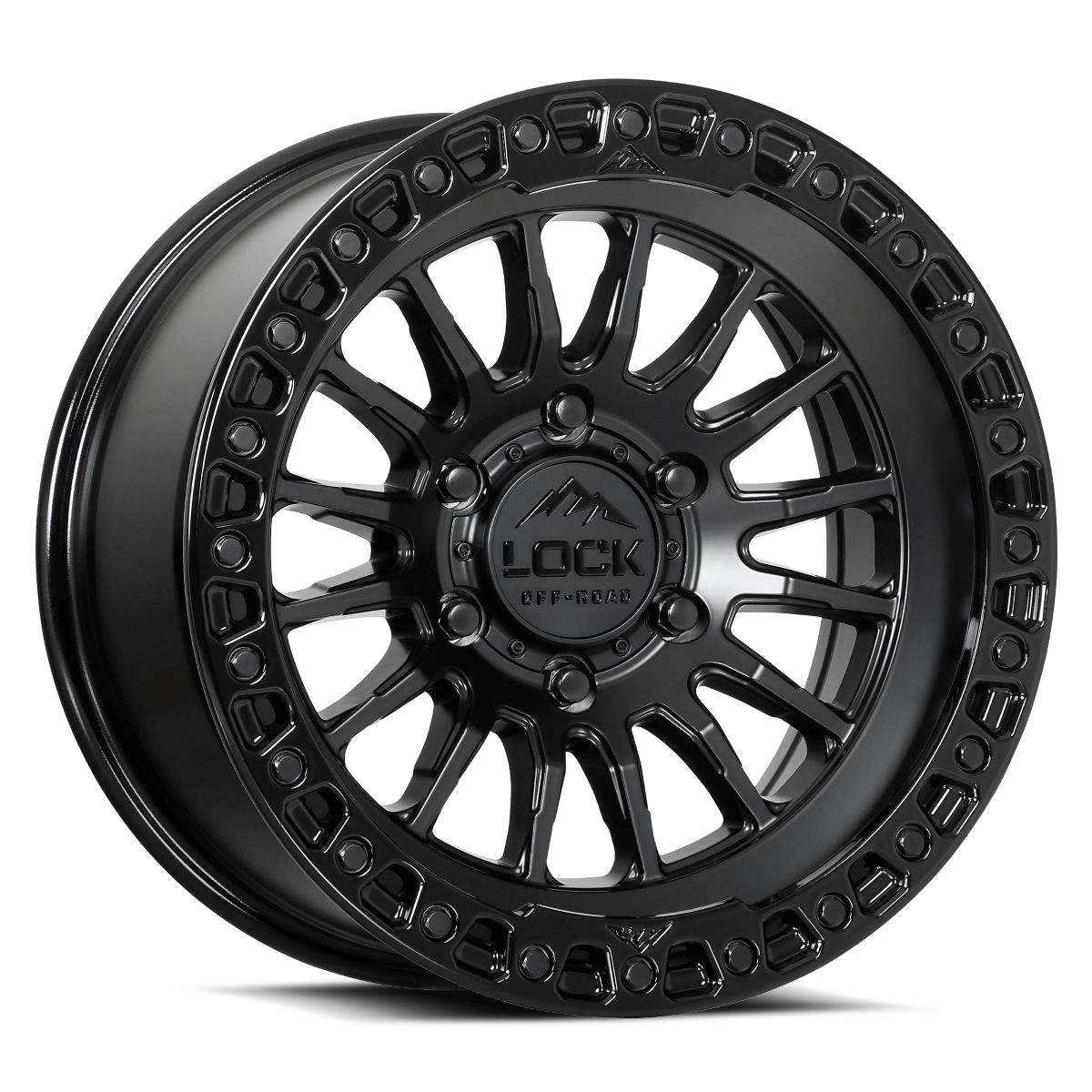 Home 4 Lock Offroad Grit wheel in Matte Black with Gloss Lip